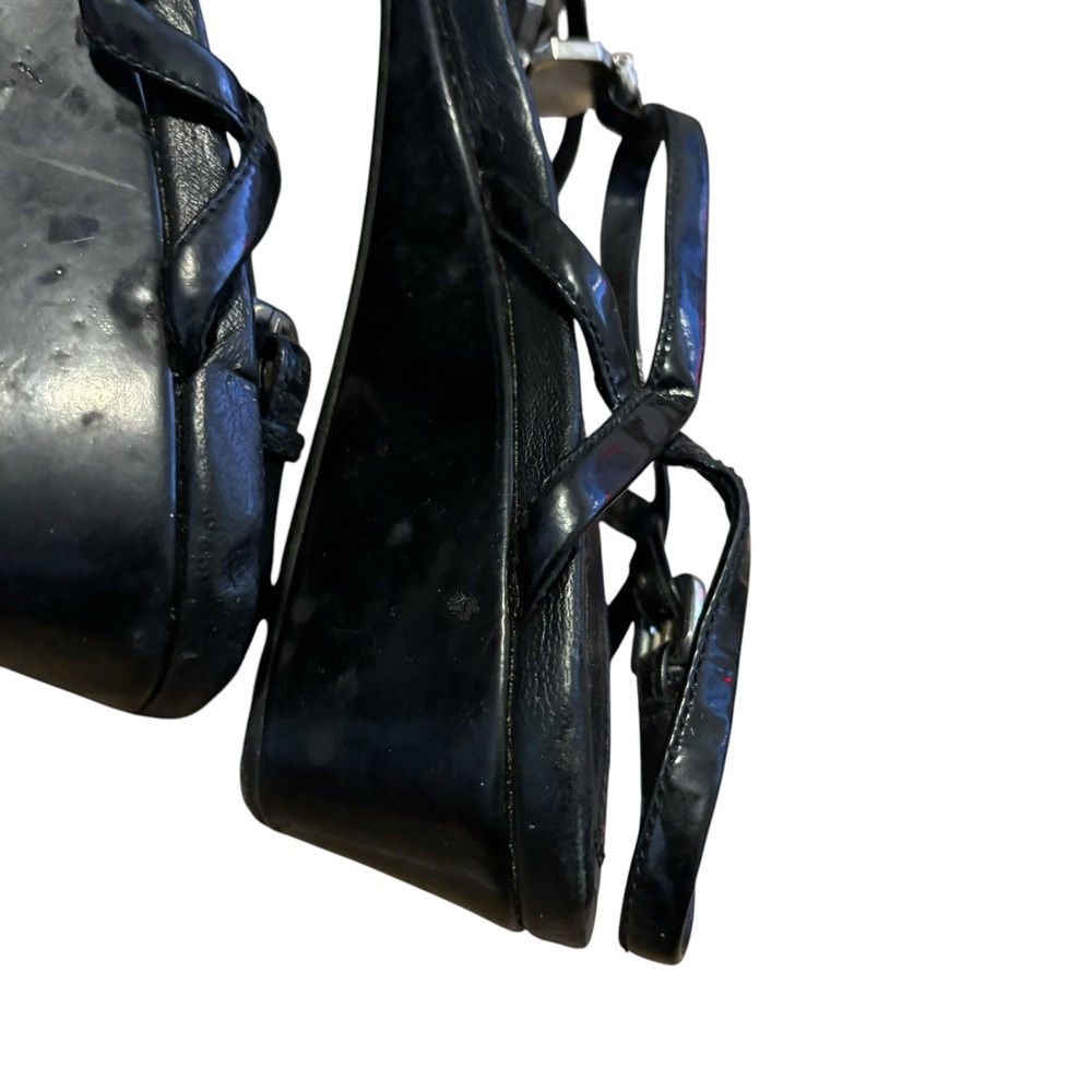 Prada Black Leather Ankle-Strap Platform Sandal - Picture 5 of 10